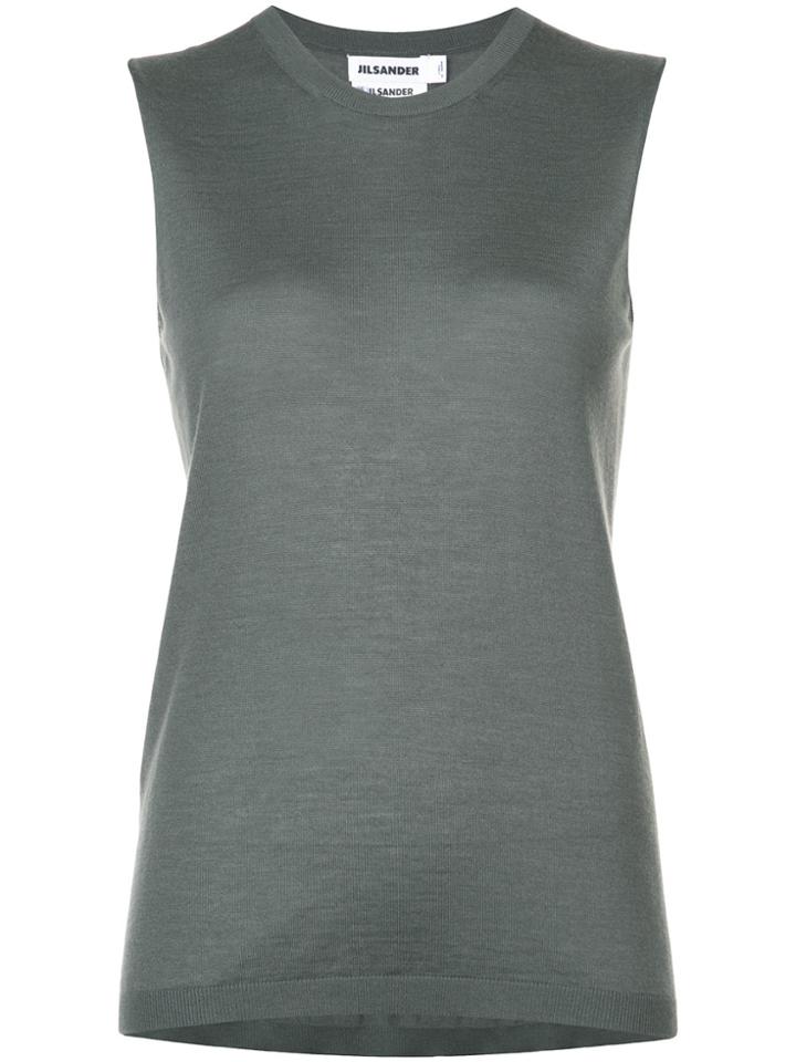 Jil Sander Straight Fit Vest Top - Green
