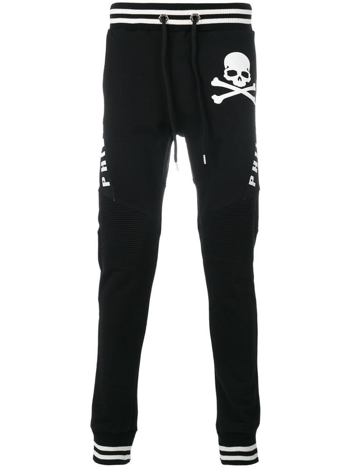 Philipp Plein - Skull Print Track Pants - Men - Cotton - Xxl, Black, Cotton