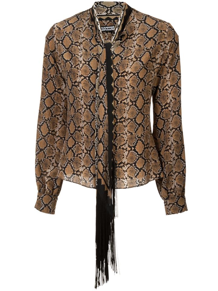 Rockins Snakeskin Print Blouse - Brown