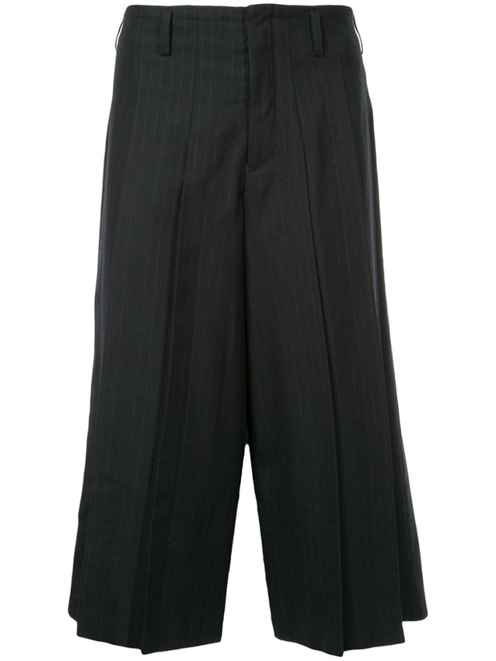 Comme Des Garçons Vintage Pinstripe Cropped Trousers - Black