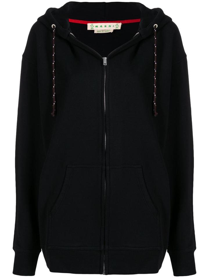 Marni Oversized Zipped Hoodie - Black