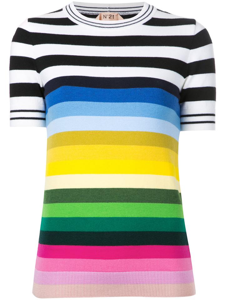 No21 Horizontal Striped Top - Multicolour