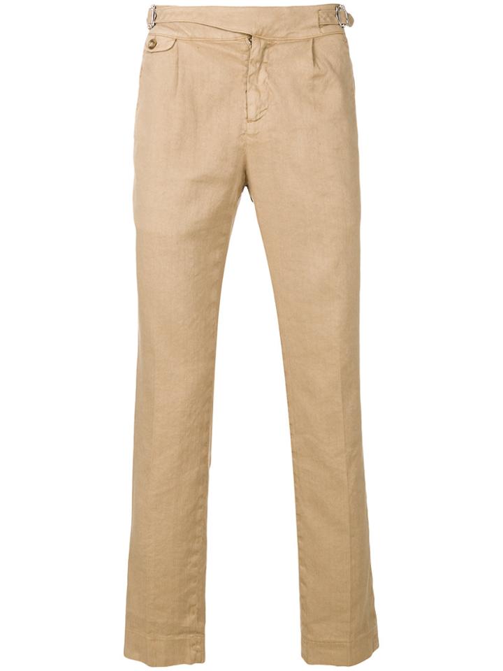 Entre Amis Buckle Detail Trousers - Nude & Neutrals