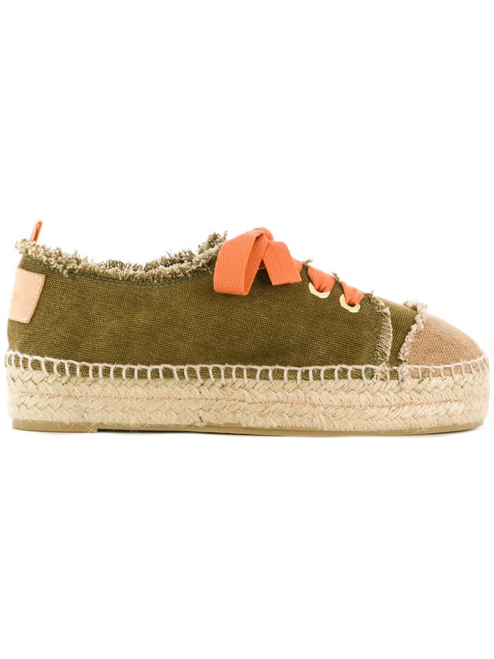 Castañer Lace-up Platform Espadrilles - Green