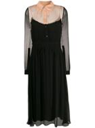 Nº21 Sheer Detail Shirt Dress - Black