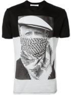 Neil Barrett Portrait Print T-shirt, Men's, Size: Medium, Blue, Cotton