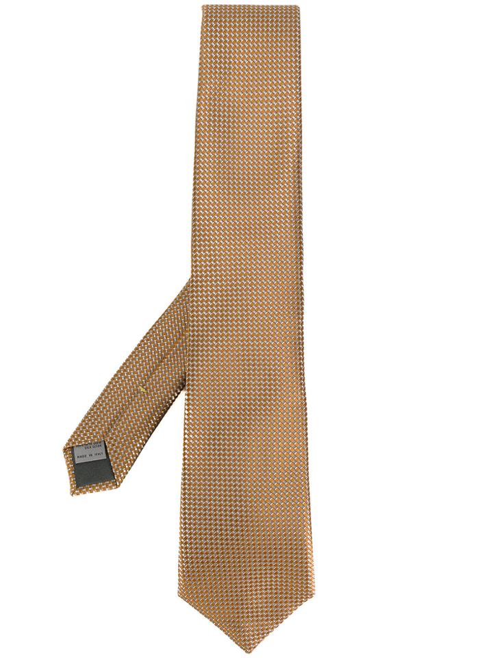 Canali Embroidered Tie - Yellow & Orange