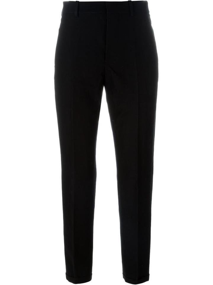 Marni Cropped Trousers, Women's, Size: 46, Black, Cotton/linen/flax/viscose/spandex/elastane