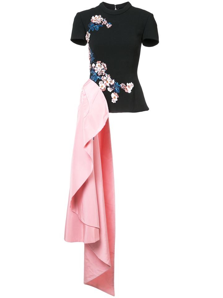 Oscar De La Renta Embellished Asymmetric Blouse - Black