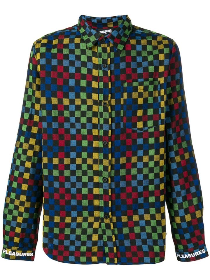 Pleasures Woven Checkered Shirt - Black