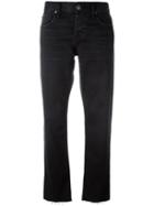 Current/elliott Cropped Straight Jeans, Women's, Size: 24, Black, Cotton/spandex/elastane