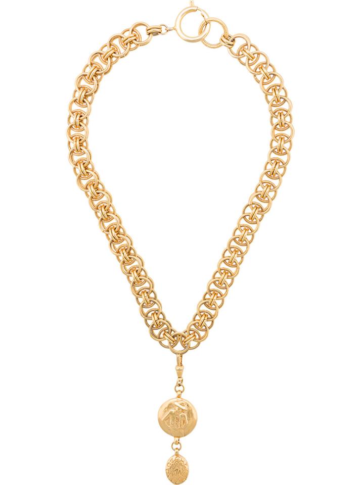 Chanel Vintage Drop Pendant Necklace - Metallic