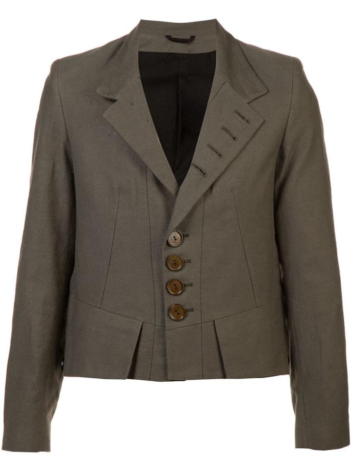 Ann Demeulemeester Cropped Blazer Jacket - Brown