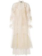 Biyan Layered Embellished Midi Dress - White