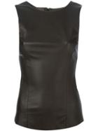 Drome Round Neck Fitted Vest, Women's, Size: Large, Black, Leather/viscose/polyester