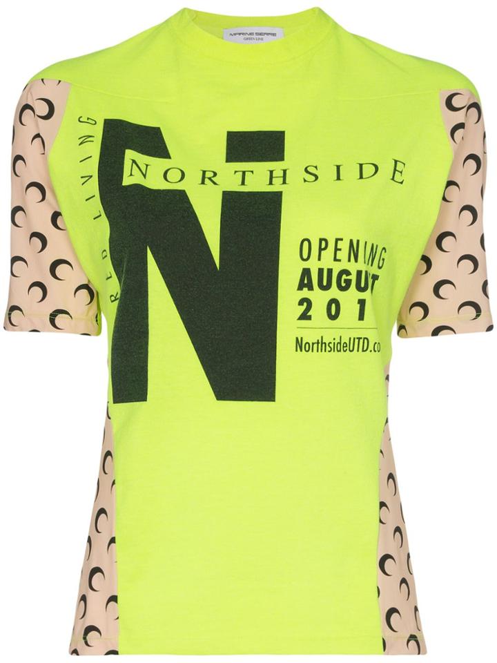 Marine Serre Northside Print T-shirt - Yellow
