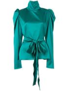 Tatuna Nikolaishvili Turtleneck Belted Blouse - Green