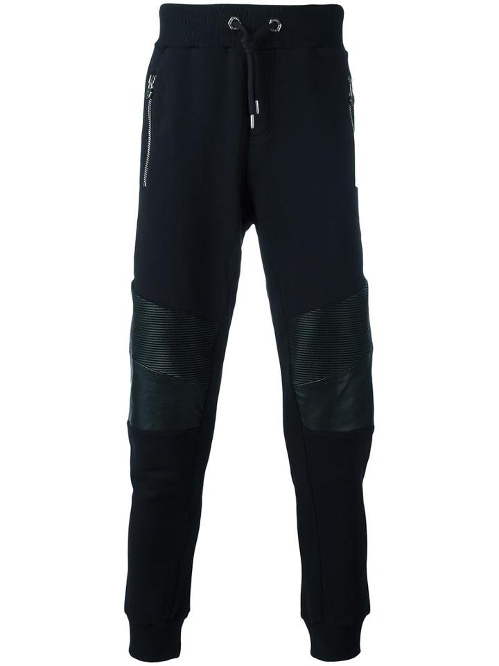 Philipp Plein Proof Track Pants, Men's, Size: Medium, Black, Cotton/polyurethane/polyester