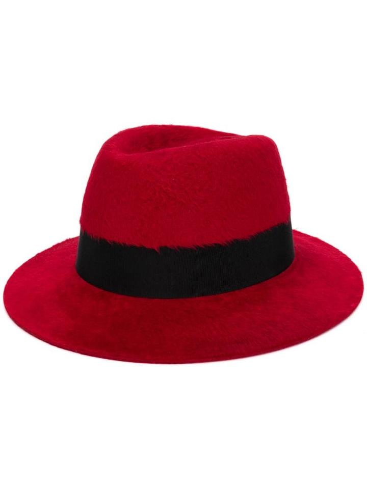 Saint Laurent Felt Fedora Hat - Red