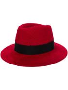 Saint Laurent Felt Fedora Hat - Red