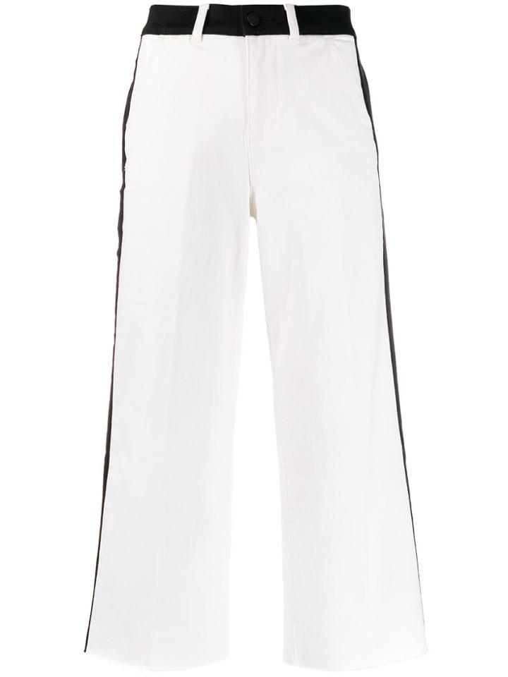 Frame Ali Wide Leg Cropped Jeans - White