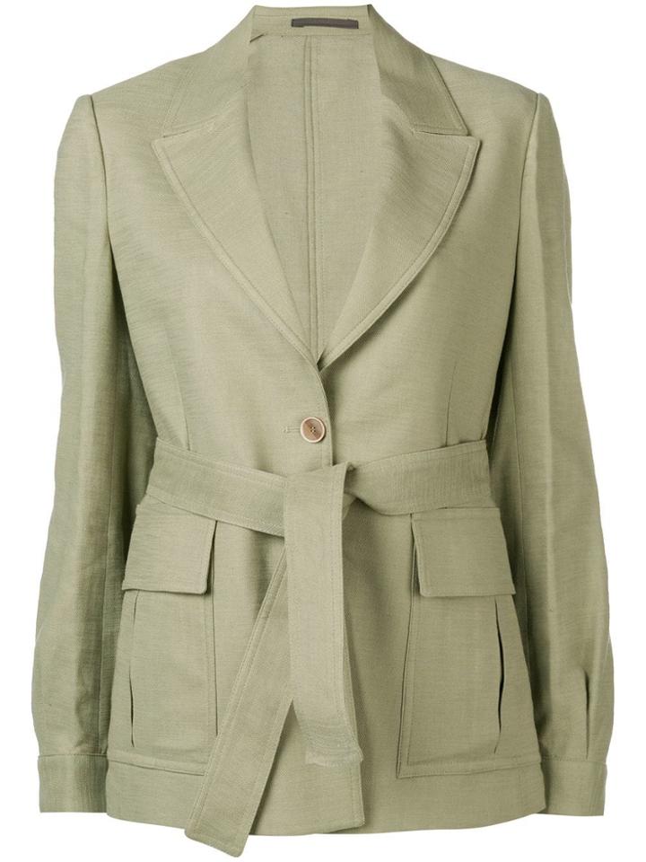 Eleventy Belted Blazer - Green