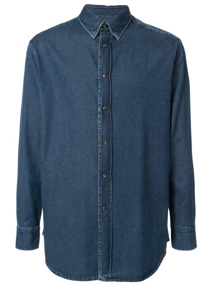 Brioni Denim Pointed Collar Shirt - Blue