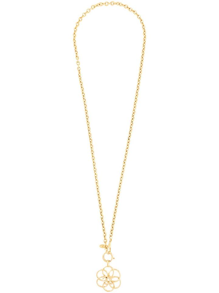 Chanel Pre-owned Locked Cc Logos Pendant Necklace - Gold