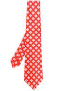 Kiton Floral Pattern Tie - Red
