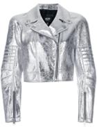 Versus Cropped Biker Jacket - Metallic