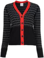 Barrie Cashmere Panelled Cardigan, Women's, Size: Medium, Black, Cashmere
