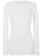 Rick Owens - Ribbed T-shirt - Women - Silk/viscose - 40, White, Silk/viscose
