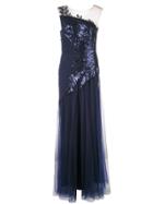 Tadashi Shoji One-shoulder Tulle Gown - Blue
