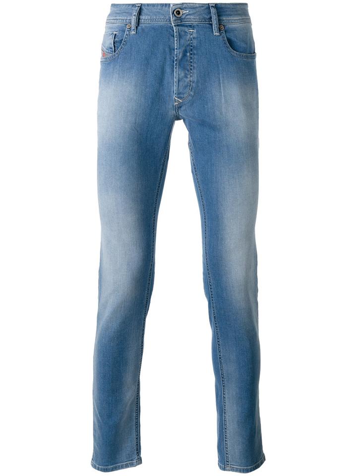 Diesel Faded Effect Jeans, Men's, Size: 29, Blue, Cotton/spandex/elastane