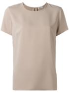 P.a.r.o.s.h. Keyhole Detail T-shirt, Size: Large, Nude/neutrals, Polyester