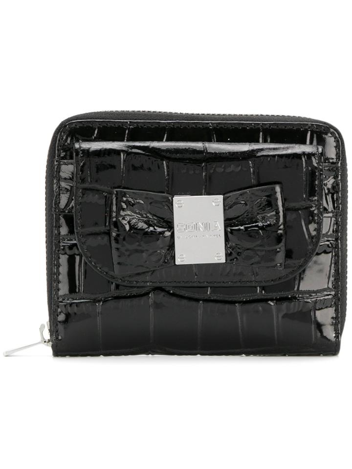 Sonia By Sonia Rykiel Crocodile Embossed Wallet - Black