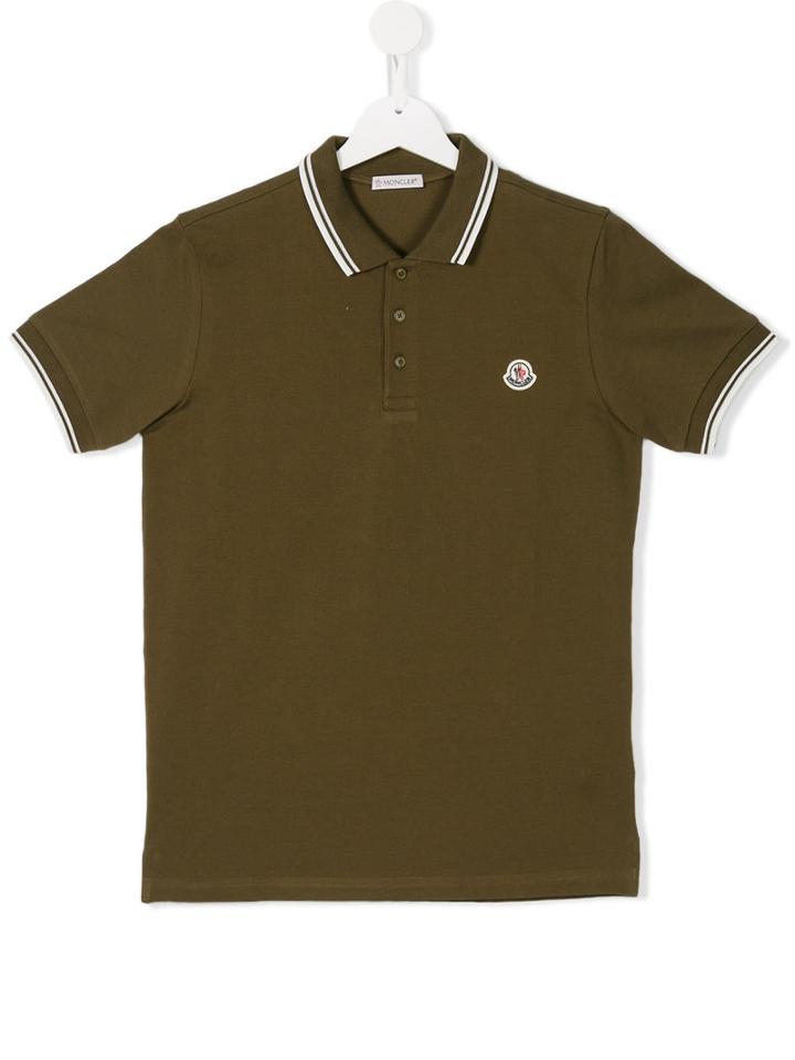 Moncler Kids Classic Polo Shirt, Boy's, Size: 14 Yrs, Green