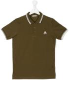 Moncler Kids Classic Polo Shirt, Boy's, Size: 14 Yrs, Green