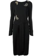 Paul Smith Backless Paisley Embellished Dress, Women's, Size: 42, Black, Viscose/spandex/elastane/acetate/polyamide