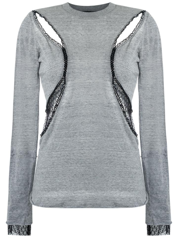 Andrea Bogosian - Cut Out Details Top - Women - Cotton/spandex/elastane/polyimide - P, Grey, Cotton/spandex/elastane/polyimide