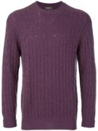 N.peal The Thames Cable Knit Jumper - Pink & Purple