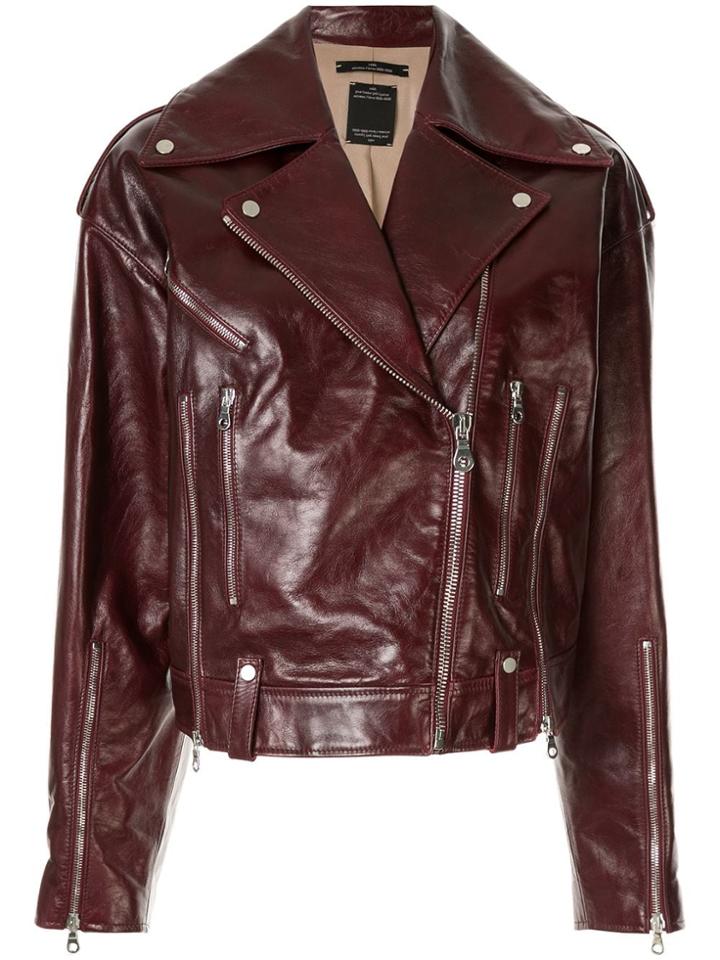 Rokh Zipped Biker Jacket - Red