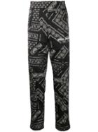 Palm Angels Striped Side Paisley Print Track Pants - Black