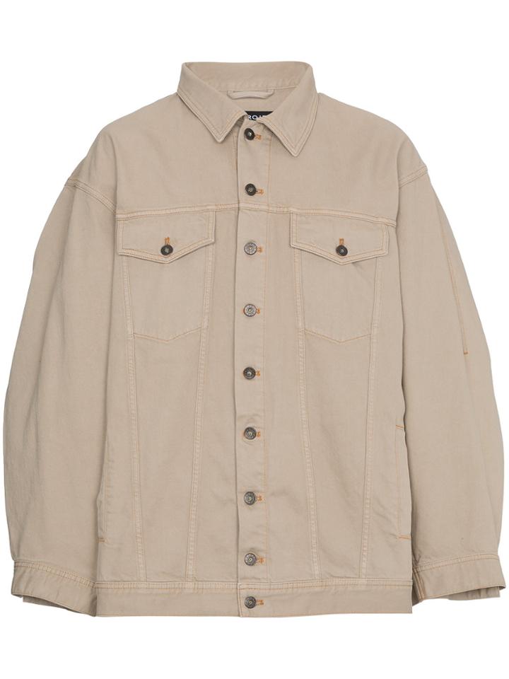 Y / Project Denim Jacket With Double Shoulders - Brown