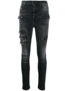 Unravel Project Mid Rise Zipped Skinny Jeans - Grey