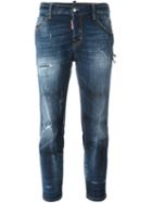Dsquared2 'cool Girl' Cropped Jeans, Size: 38, Blue, Cotton/spandex/elastane