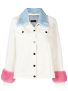 Simonetta Ravizza Denim Jacket With Fur Trim - White