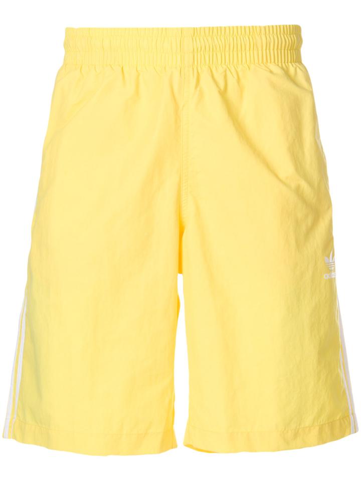 Adidas Adidas Originals 3 Stripes Swim Shorts - Yellow & Orange