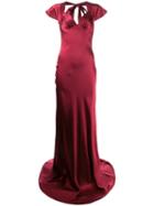 Katharine Hamnett London Lake Silk Satin Long Dress - Red