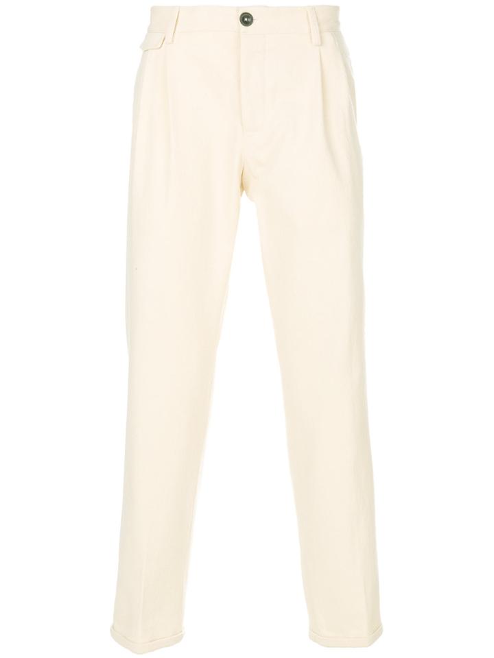 Pt01 Herringbone Pattern Trousers - White